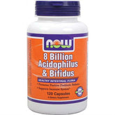 8 bilhões de Acidophilus & Bifidus 8 bilhões de bactérias probióticas 120 cápsulas NOW FOODS
